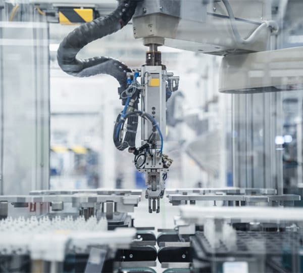 Arm of an assembly robot on a production line