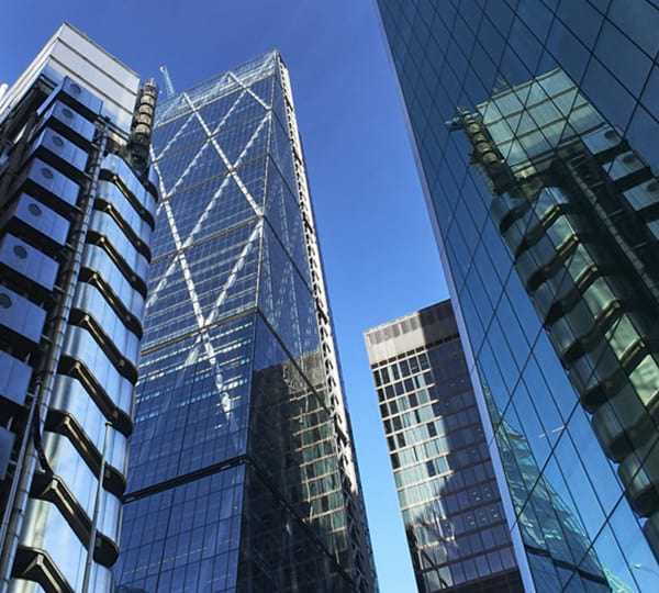 Buildings in London Financial District