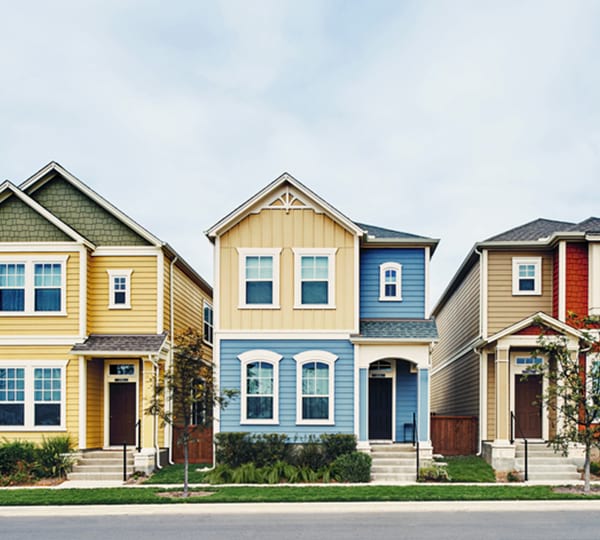 street with 3 small houses