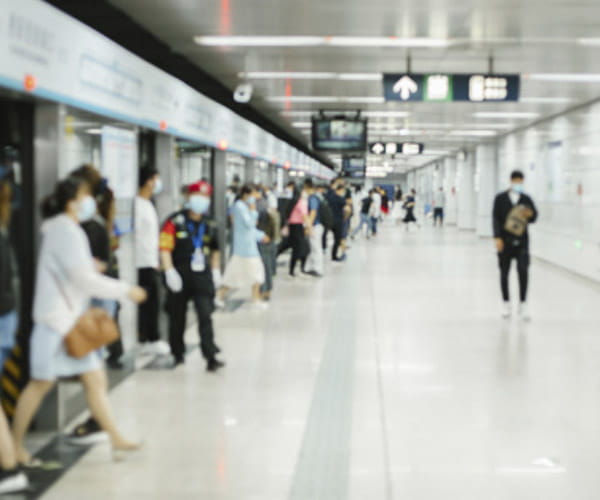 People getting off a subway