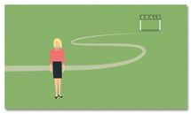 person standing near goals