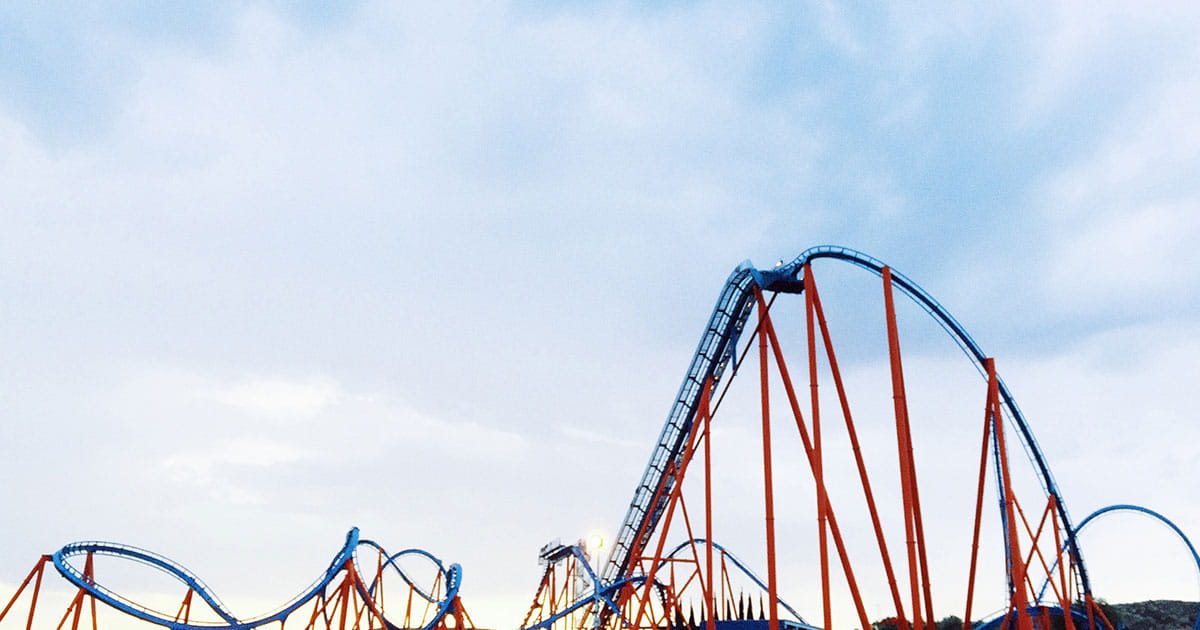 A red roller coaster
