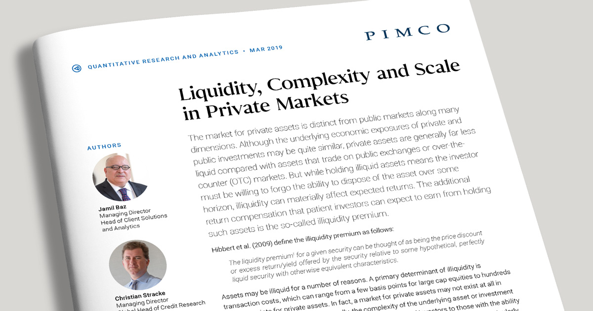 Liquidity, Complexity and Scale in Private Markets